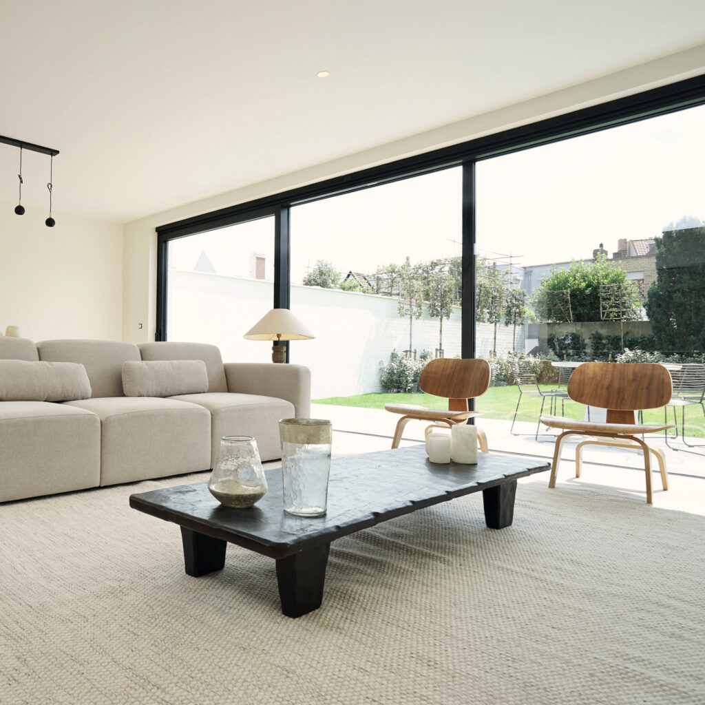 Living met aluminium schuiframen, Knokke
